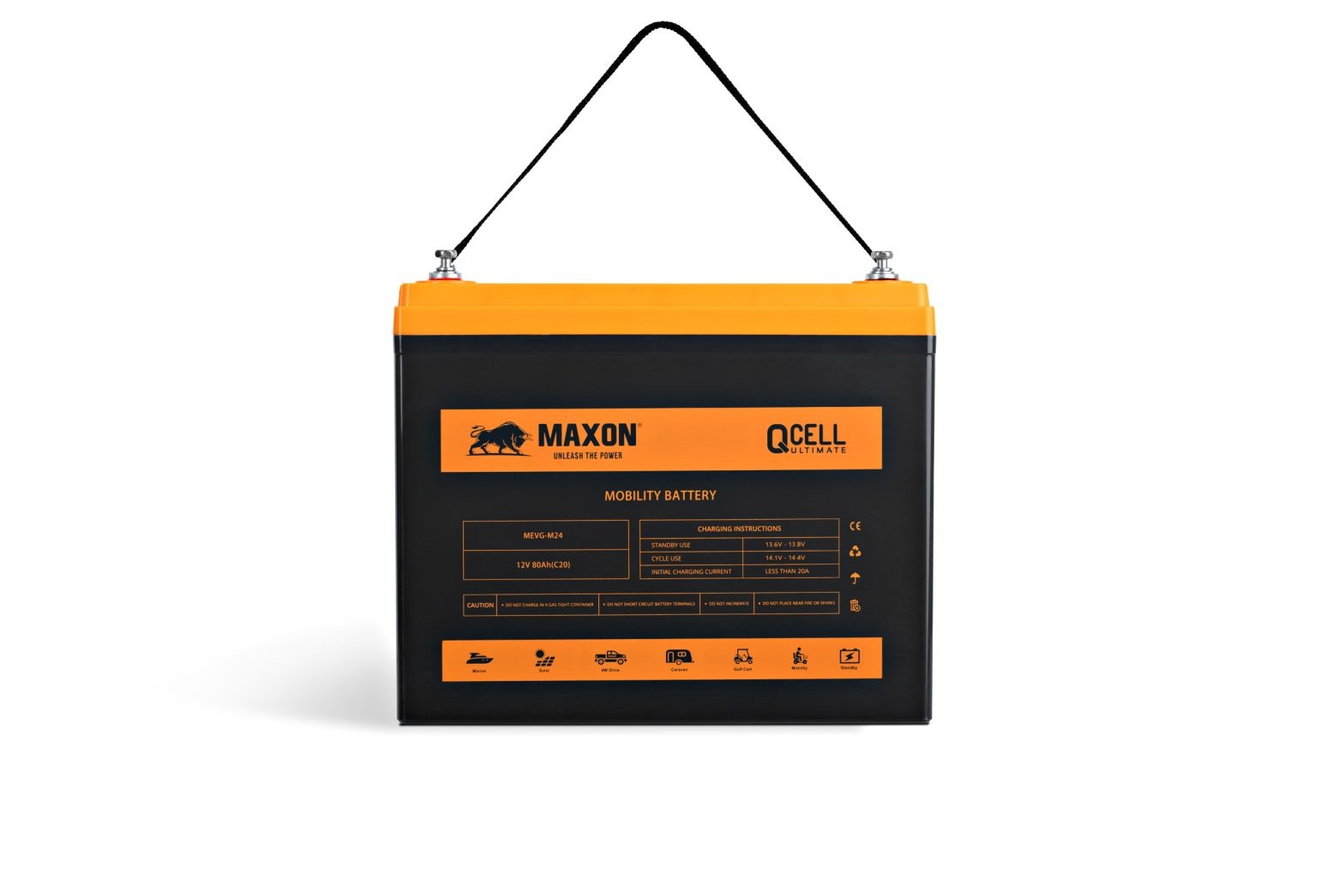 Maxon® QCELL Mobility Batteries 12V 80Ah MEVGM24 Budget Batteries